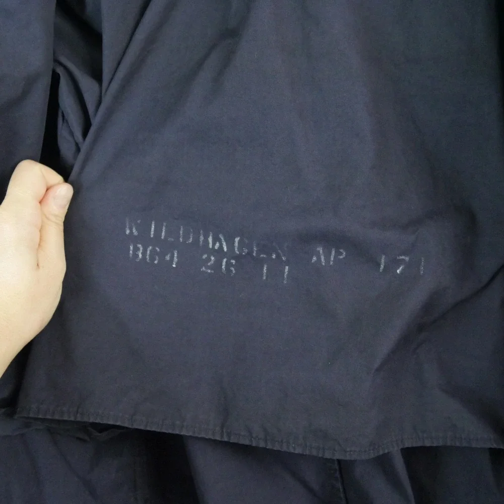 Vintage 60s U.S. NAVY Poplin Raincoat Trench Coat XL Military Blue Belted